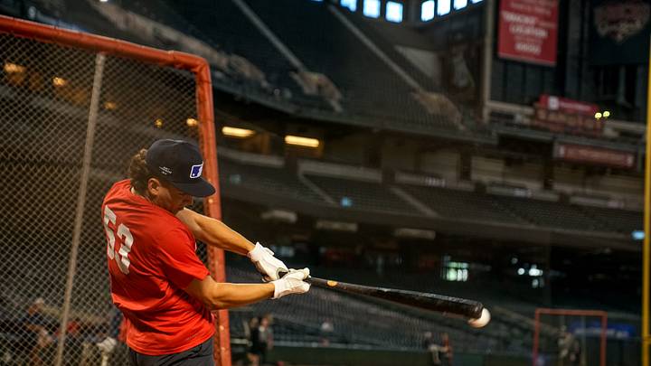 Roch Cholowsky attends the MLB Draft Combine at Chase Field in Phoenix on June 21, 2023. Roch Cholowsky attends the MLB Draft Combine at Chase Field in Phoenix on June 21, 2023.