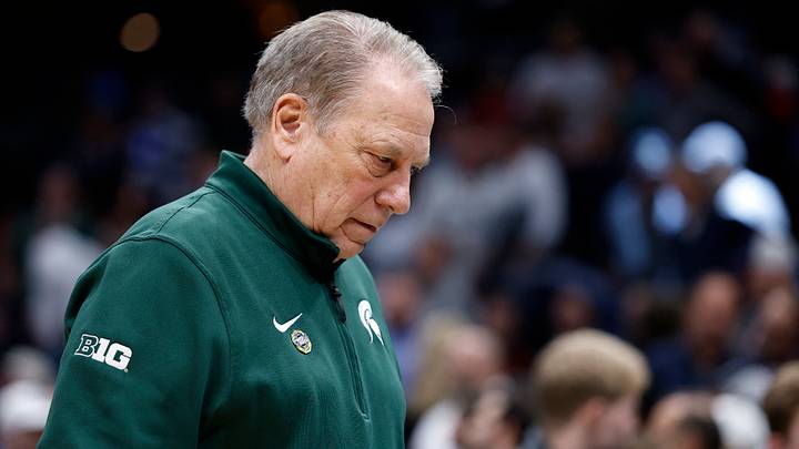 Mar 27, 2026; Washington, DC, USA; Michigan State Spartans head coach Tom Izzo reacts in the first half during a Sweet Sixteen game of the East Regional of the men's 2026 NCAA Tournament at Capital One Arena. Mandatory Credit: Amber Searls-Imagn Images Mar 27, 2026; Washington, DC, USA; Michigan State Spartans head coach Tom Izzo reacts in the first half during a Sweet Sixteen game of the East Regional of the men's 2026 NCAA Tournament at Capital One Arena. Mandatory Credit: Amber Searls-Imagn Images