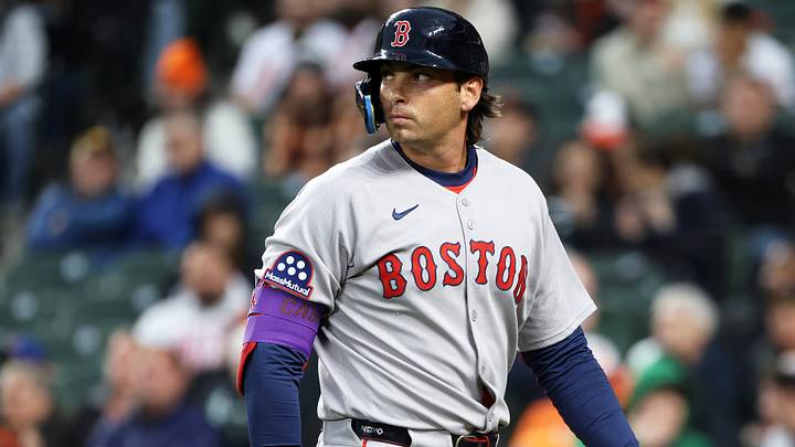 Apr 2, 2025; Baltimore, Maryland, USA; Boston Red Sox first baseman Triston Casas (36) looks on during the second inning against the Baltimore Orioles at Oriole Park at Camden Yards. Mandatory Credit: Daniel Kucin Jr.-Imagn Images