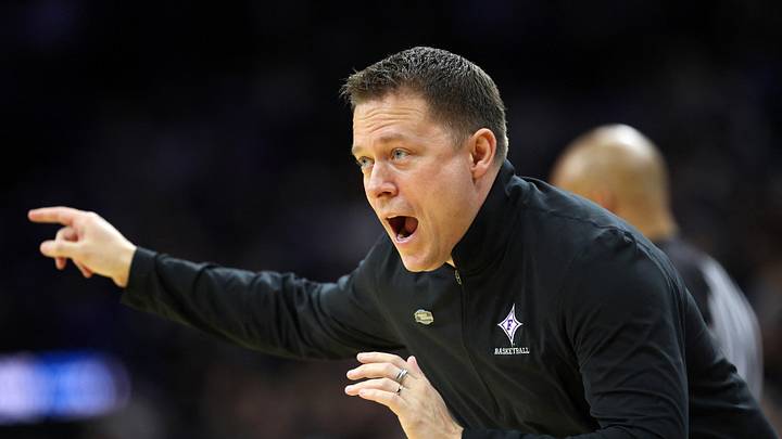 Mar 20, 2026; Philadelphia, PA, USA; Furman Paladins head coach Bob Richey reacts in the second half during a first round game of the men's 2026 NCAA Tournament at Xfinity Mobile Arena. Mandatory Credit: Bill Streicher-Imagn Images Mar 20, 2026; Philadelphia, PA, USA; Furman Paladins head coach Bob Richey reacts in the second half during a first round game of the men's 2026 NCAA Tournament at Xfinity Mobile Arena. Mandatory Credit: Bill Streicher-Imagn Images