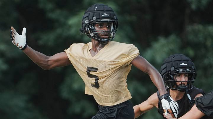 Kaleb Ballard (5) as Wetumpka High School holds football practice at the school in Wetumpka, Ala., on Tuesday August 4, 2026. Kaleb Ballard (5) as Wetumpka High School holds football practice at the school in Wetumpka, Ala., on Tuesday August 4, 2026.