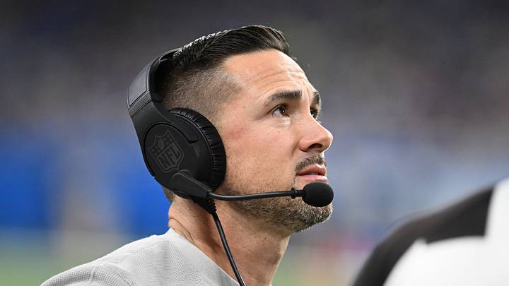 Nov 23, 2023; Detroit, Michigan, USA; Green Bay Packers head coach Matt LaFleur watches the scoreboard as they show a replay of a Packers fumble recovery for a touchdown against the Detroit Lions in the first quarter at Ford Field. Mandatory Credit: Lon Horwedel-USA TODAY Sports Nov 23, 2023; Detroit, Michigan, USA; Green Bay Packers head coach Matt LaFleur watches the scoreboard as they show a replay of a Packers fumble recovery for a touchdown against the Detroit Lions in the first quarter at Ford Field. Mandatory Credit: Lon Horwedel-USA TODAY Sports