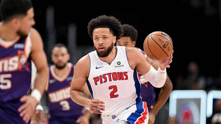 Oct 5, 2026; Detroit, Michigan, USA; Detroit Pistons guard Cade Cunningham (2) takes the ball up the court against the Phoenix Suns in the first quarter at Little Caesars Arena. Mandatory Credit: Lon Horwedel-Imagn Images Oct 5, 2026; Detroit, Michigan, USA; Detroit Pistons guard Cade Cunningham (2) takes the ball up the court against the Phoenix Suns in the first quarter at Little Caesars Arena. Mandatory Credit: Lon Horwedel-Imagn Images