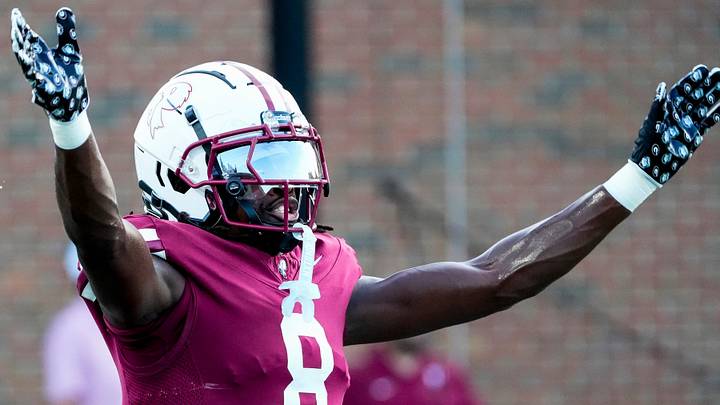Prattville and Auburn commit Deshawn Hall (8) during warm-ups before the Tuscaloosa County game in Prattville, Ala., on Friday, September 4, 2026. Prattville and Auburn commit Deshawn Hall (8) during warm-ups before the Tuscaloosa County game in Prattville, Ala., on Friday, September 4, 2026.