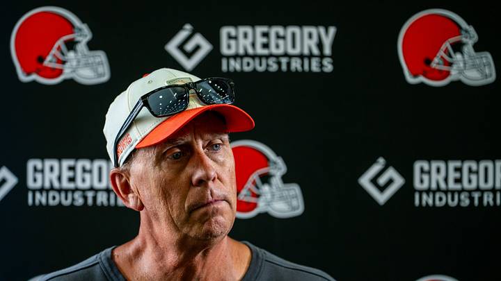 Cleveland Browns coach Todd Monken address the media during day 12 of training camp, Aug. 11, 2026, in Berea, Ohio. Cleveland Browns coach Todd Monken address the media during day 12 of training camp, Aug. 11, 2026, in Berea, Ohio.