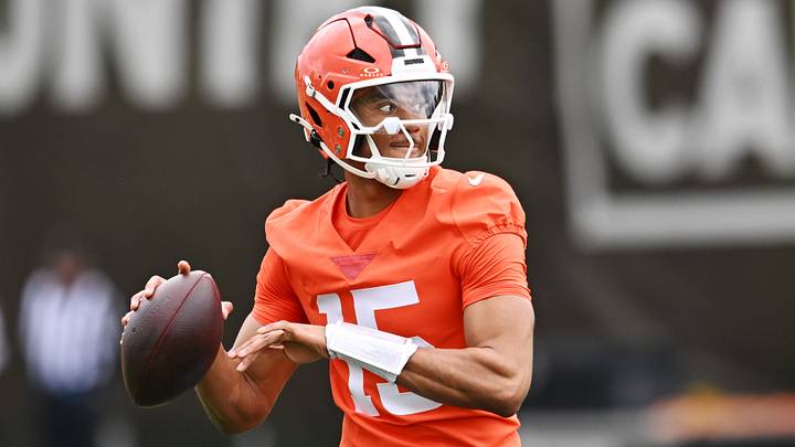 May 8, 2026; Berea, OH, USA; Cleveland Browns quarterback Taylen Green (15) during rookie minicamp at CrossCountry Mortgage Campus. Mandatory Credit: Ken Blaze-Imagn Images May 8, 2026; Berea, OH, USA; Cleveland Browns quarterback Taylen Green (15) during rookie minicamp at CrossCountry Mortgage Campus. Mandatory Credit: Ken Blaze-Imagn Images