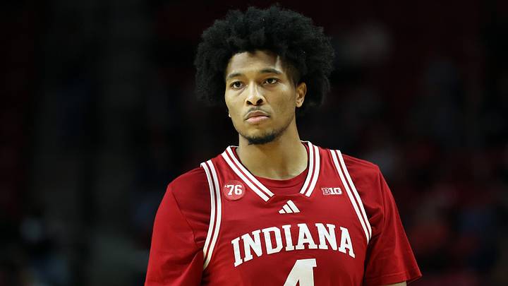 Jan 7, 2026; College Park, Maryland, USA; Indiana Hoosiers forward Sam Alexis (4) looks on during the first half against the Maryland Terrapins at Xfinity Center. Mandatory Credit: Daniel Kucin Jr.-Imagn Images Jan 7, 2026; College Park, Maryland, USA; Indiana Hoosiers forward Sam Alexis (4) looks on during the first half against the Maryland Terrapins at Xfinity Center. Mandatory Credit: Daniel Kucin Jr.-Imagn Images
