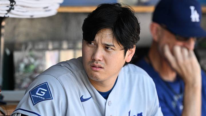 Aug 29, 2026; Detroit, Michigan, USA; Los Angeles Dodgers designated hitter Shohei Ohtani (17) looks on in the dugout in the sixth inning of their game against the Detroit Tigers at Comerica Park. Mandatory Credit: Lon Horwedel-Imagn Images Aug 29, 2026; Detroit, Michigan, USA; Los Angeles Dodgers designated hitter Shohei Ohtani (17) looks on in the dugout in the sixth inning of their game against the Detroit Tigers at Comerica Park. Mandatory Credit: Lon Horwedel-Imagn Images