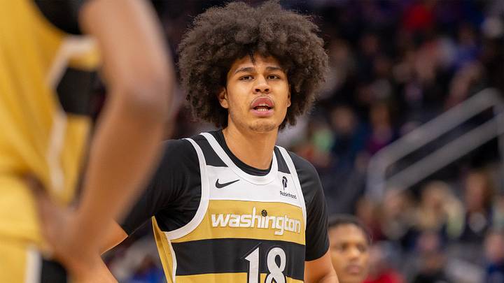 Feb 5, 2026; Detroit, Michigan, USA; Washington Wizards forward Kyshawn George (18) prepares for a free throw against the Detroit Pistons during the first quarter at Little Caesars Arena. Mandatory Credit: David Reginek-Imagn Images Feb 5, 2026; Detroit, Michigan, USA; Washington Wizards forward Kyshawn George (18) prepares for a free throw against the Detroit Pistons during the first quarter at Little Caesars Arena. Mandatory Credit: David Reginek-Imagn Images