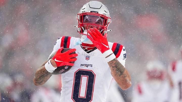 Jan 25, 2026; Denver, CO, USA; New England Patriots cornerback Christian Gonzalez (0) reacts after an interception against the Denver Broncos during the second half in the 2026 AFC Championship Game at Empower Field at Mile High. Mandatory Credit: Ron Chenoy-Imagn Images Jan 25, 2026; Denver, CO, USA; New England Patriots cornerback Christian Gonzalez (0) reacts after an interception against the Denver Broncos during the second half in the 2026 AFC Championship Game at Empower Field at Mile High. Mandatory Credit: Ron Chenoy-Imagn Images