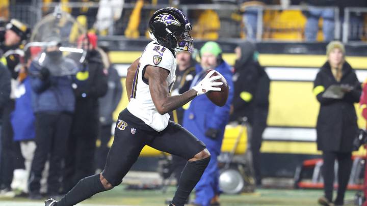 Jan 4, 2026; Pittsburgh, Pennsylvania, USA; Baltimore Ravens wide receiver Devontez Walker (81) makes a catch against the Pittsburgh Steelers during the first half at Acrisure Stadium. Mandatory Credit: Charles LeClaire-Imagn Images Jan 4, 2026; Pittsburgh, Pennsylvania, USA; Baltimore Ravens wide receiver Devontez Walker (81) makes a catch against the Pittsburgh Steelers during the first half at Acrisure Stadium. Mandatory Credit: Charles LeClaire-Imagn Images