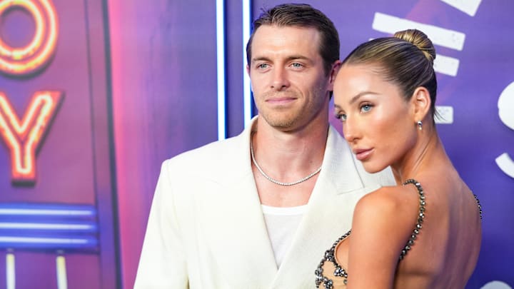 Braxton Berrios and Alix Earle attend SNL50: The Homecoming Concert At Radio City Music Hall in New York City in February 2025.