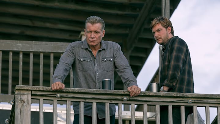 The Waterfront. (L to R) Holt McCallany as Harlan Buckley, Jake Weary as Cane Buckley in episode 105 of The Waterfront