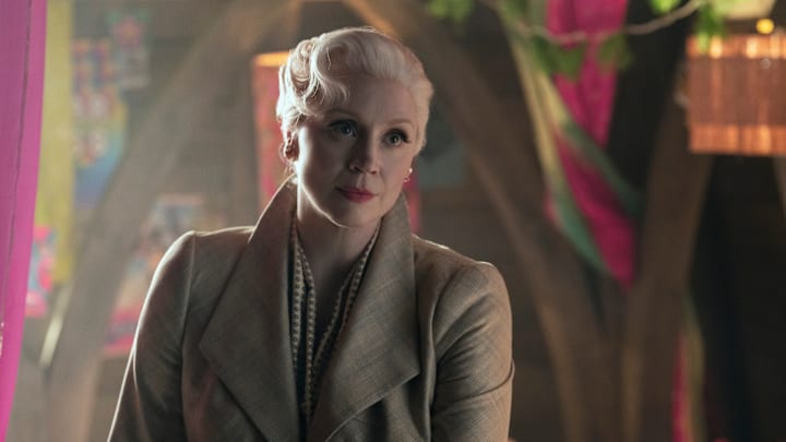 Gwendoline Christie as Principal Weems in episode 205 of Wednesday. Gwendoline Christie as Principal Weems in episode 205 of Wednesday.