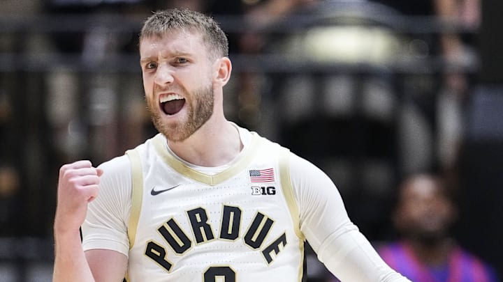Purdue Boilermakers guard Braden Smith (3) yells in excitement