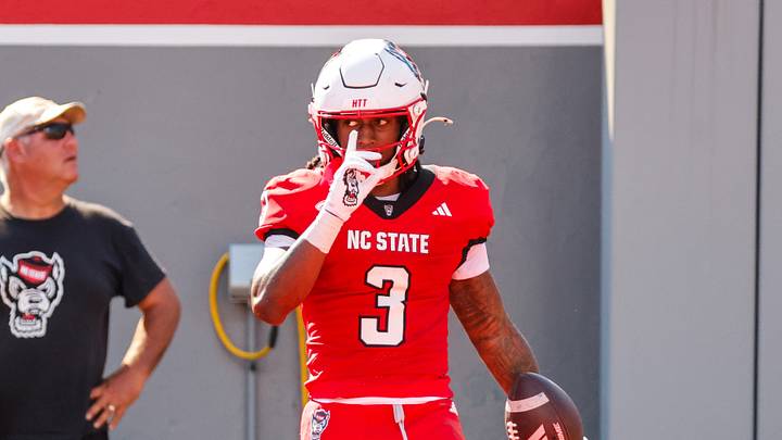 NC State Wolfpack running back Hollywood Smothers (3) celebrates a touchdown during the first half of the game against Campbell Fighting Camels at Carter-Finley Stadium. NC State Wolfpack running back Hollywood Smothers (3) celebrates a touchdown during the first half of the game against Campbell Fighting Camels at Carter-Finley Stadium.