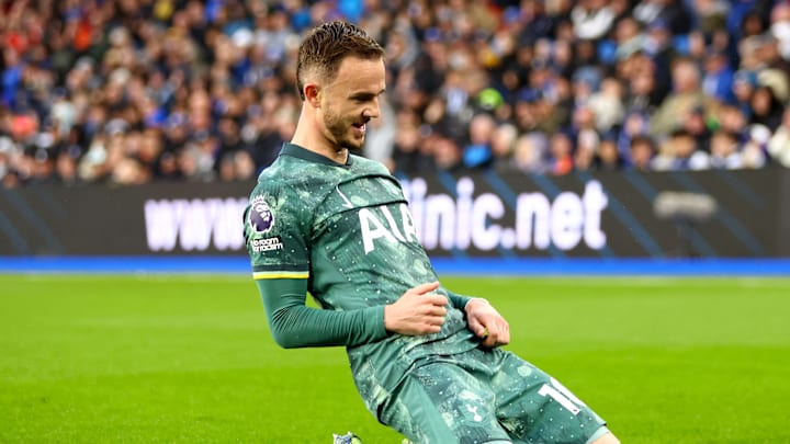 James Maddison celebrates his goal against Brighton and Hove Albion