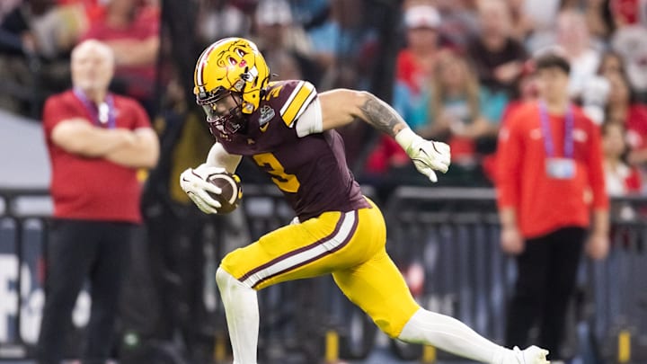 Dec 26, 2025; Phoenix, AZ, USA; Minnesota Golden Gophers defensive back Koi Perich (3) against the New Mexico Lobos during the Rate Bowl at Chase Field. Mandatory Credit: Mark J. Rebilas-Imagn Images