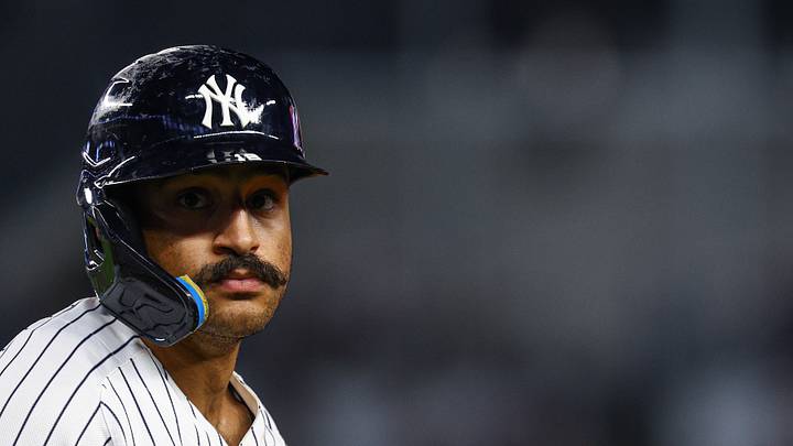 New York Yankees center fielder Trent Grisham (12). Mandatory Credit: Vincent Carchietta-Imagn Images New York Yankees center fielder Trent Grisham (12). Mandatory Credit: Vincent Carchietta-Imagn Images