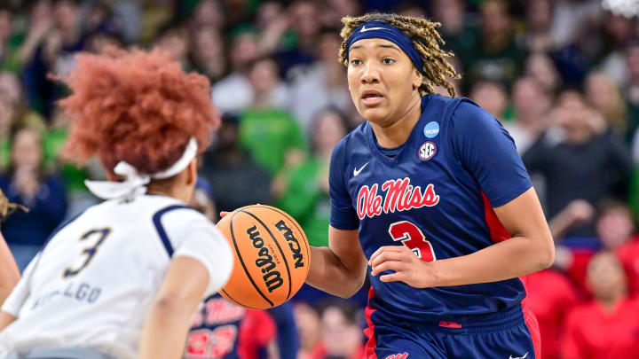 Mar 25, 2024; South Bend, Indiana, USA; Ole Miss Rebels guard Kennedy Todd-Williams