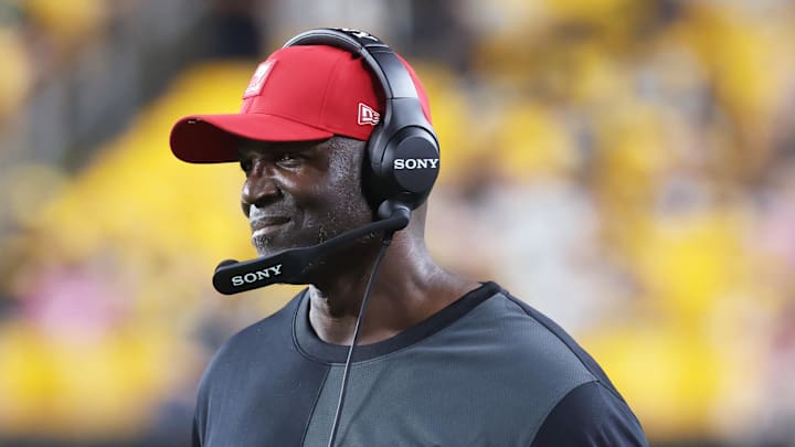Tampa Bay Buccaneers head coach Todd Bowles looks on from the sidelines against the Pittsburgh Steelers.