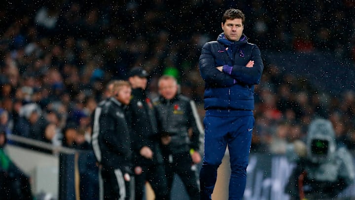 Mauricio Pochettino on the touchline during his final game in charge 