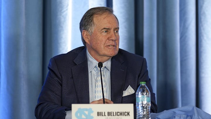 Dec 12, 2024; Chapel Hill, NC, USA;   North Carolina Tar Heels new head coach Bill Belichick speaks to those attending his hiring announcement  at Loudermilk Center for Excellence. 