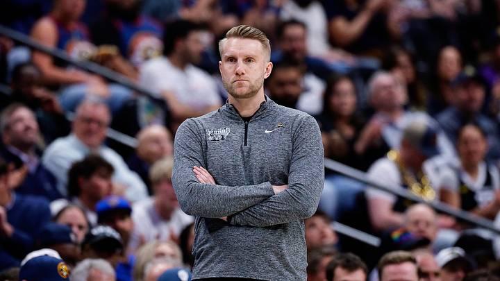 Apr 8, 2026; Denver, Colorado, USA; Memphis Grizzlies head coach Tuomas Iisalo looks on in the first quarter against the Denver Nuggets at Ball Arena. Mandatory Credit: Isaiah J. Downing-Imagn Images