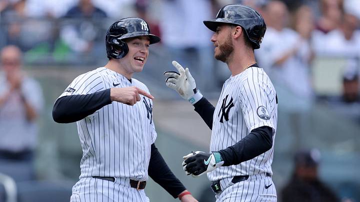 New York Yankees left fielder Cody Bellinger and designated hitter Ben Rice New York Yankees left fielder Cody Bellinger and designated hitter Ben Rice