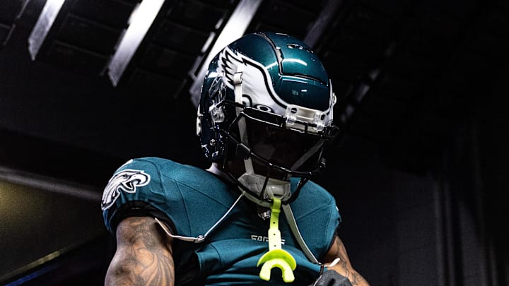 Philadelphia Eagles wide receiver DeVonta Smith walks out of the tunnel before action against the Washington Commanders at Lincoln Financial Field. 