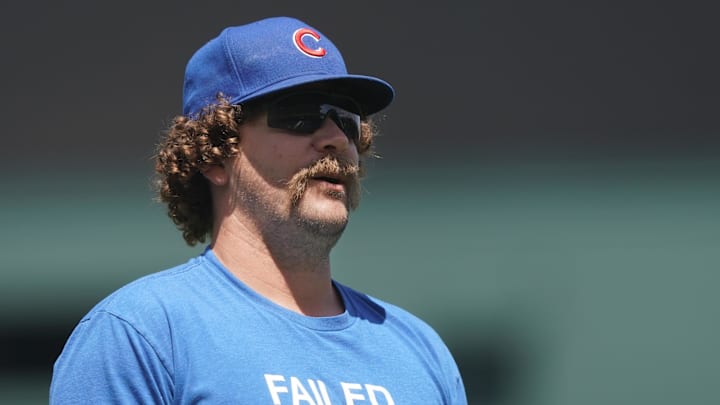 Jun 5, 2021; San Francisco, California, USA; Chicago Cubs relief pitcher Andrew Chafin (39) stands on the field before the game against the San Francisco Giants at Oracle Park. Mandatory Credit: Darren Yamashita-Imagn Images