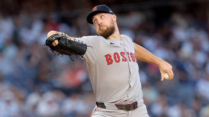 Sep 30, 2025; Bronx, New York, USA; Boston Red Sox starting pitcher Garrett Crochet (35) pitches against the New York Yankees during the first inning of game one of the Wildcard round of the 2025 MLB playoffs at Yankee Stadium. Mandatory Credit: Brad Penner-Imagn Images Sep 30, 2025; Bronx, New York, USA; Boston Red Sox starting pitcher Garrett Crochet (35) pitches against the New York Yankees during the first inning of game one of the Wildcard round of the 2025 MLB playoffs at Yankee Stadium. Mandatory Credit: Brad Penner-Imagn Images