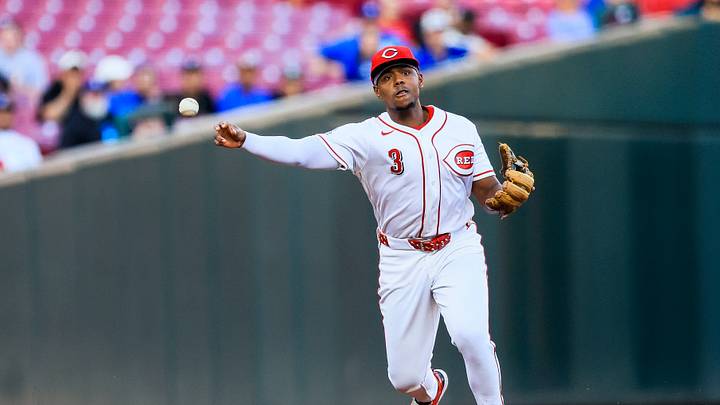 Sep 14, 2026; Cincinnati, Ohio, USA; Cincinnati Reds third baseman Ke'Bryan Hayes (3) throws to first to get Los Angeles Dodgers catcher Will Smith (not pictured) out in the first inning at Great American Ball Park. Mandatory Credit: Katie Stratman-Imagn Images Sep 14, 2026; Cincinnati, Ohio, USA; Cincinnati Reds third baseman Ke'Bryan Hayes (3) throws to first to get Los Angeles Dodgers catcher Will Smith (not pictured) out in the first inning at Great American Ball Park. Mandatory Credit: Katie Stratman-Imagn Images