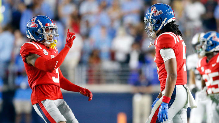 Oct 28, 2023; Oxford, Mississippi, USA; Mississippi Rebels defensive back Daijahn Anthony (3) and Oct 28, 2023; Oxford, Mississippi, USA; Mississippi Rebels defensive back Daijahn Anthony (3) and