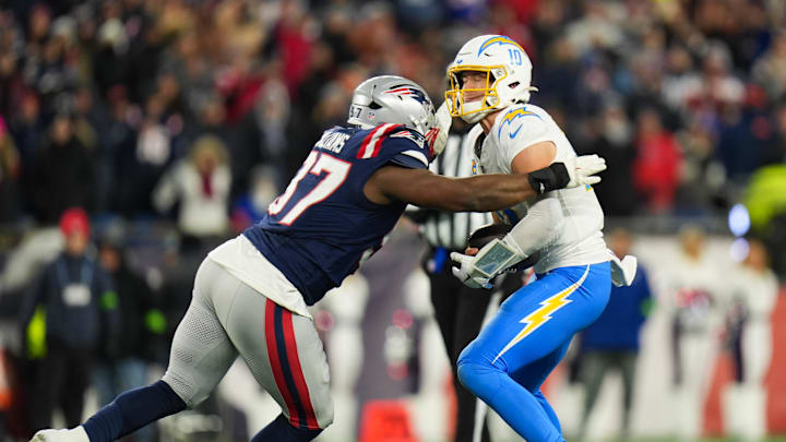 Los Angeles Chargers quarterback Justin Herbert had another bad playoff outing against the New England Patriots.