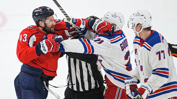 Apr 2, 2023; Washington, District of Columbia, USA;  Washington Capitals right wing Tom Wilson (43)