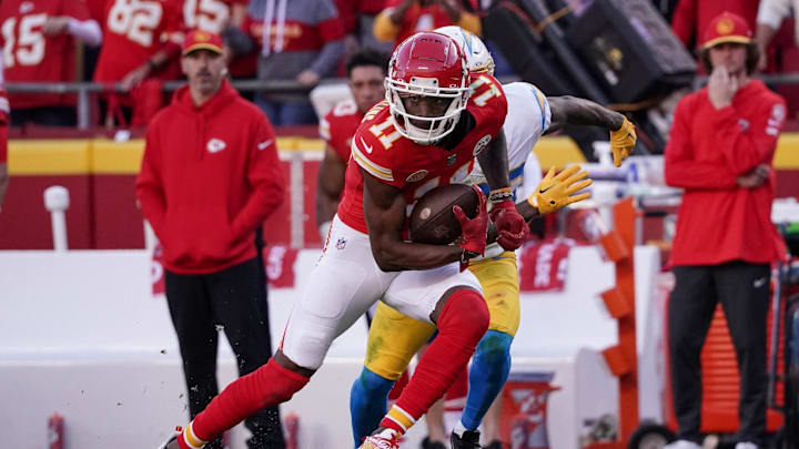 Oct 12, 2023; Kansas City, Missouri, USA; Kansas City Chiefs wide receiver Marquez Valdes-Scantling