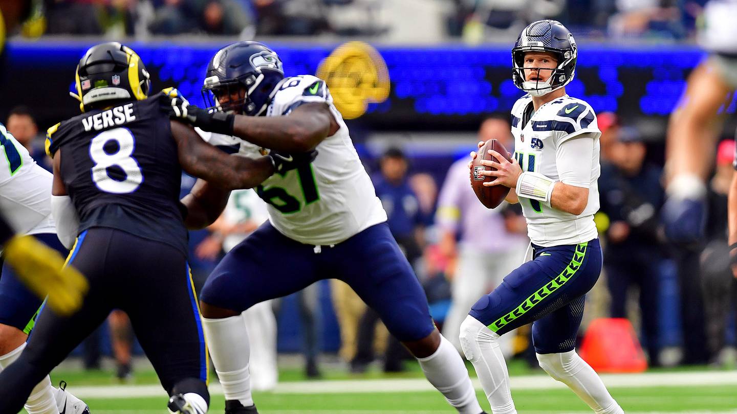 Darnold Interception Rams Sam Darnold feeding ugly narrative with 3 interceptions as Seahawks ...