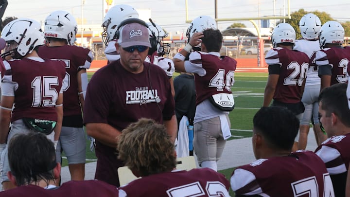 Calallen and Miller met at Phil Danaher Stadium for the first scrimmage of the 2025 Texas high school football season on Thursday, Aug. 14, 2025.
