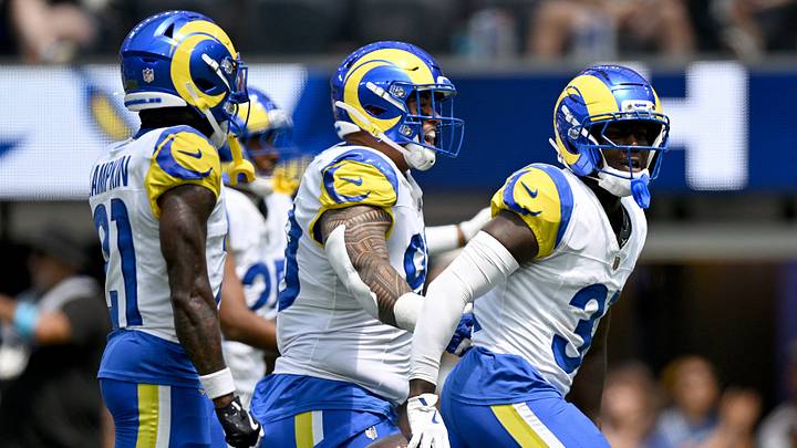 Aug 22, 2026; Inglewood, California, USA; Los Angeles Rams cornerback Al'zillion Hamilton (31) celebrates after an interception against the New Orleans Saints during the first quarter at SoFi Stadium. Mandatory Credit: Griffin Hooper-Imagn Images Aug 22, 2026; Inglewood, California, USA; Los Angeles Rams cornerback Al'zillion Hamilton (31) celebrates after an interception against the New Orleans Saints during the first quarter at SoFi Stadium. Mandatory Credit: Griffin Hooper-Imagn Images
