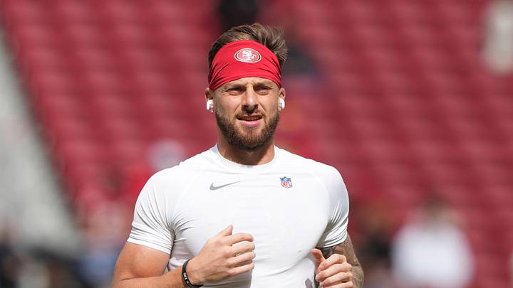 Santa Clara, California, USA; San Francisco 49ers wide receiver Ricky Pearsall (1) before the game against the Jacksonville Jaguars at Levi's Stadium. Mandatory Credit: Darren Yamashita-Imagn Images