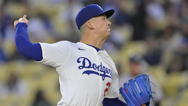 Apr 16, 2025; Los Angeles, California, USA; Los Angeles Dodgers starting pitcher Bobby Miller (28) delivers in the first inning against the Colorado Rockies at Dodger Stadium. Mandatory Credit: Jayne Kamin-Oncea-Imagn Images Apr 16, 2025; Los Angeles, California, USA; Los Angeles Dodgers starting pitcher Bobby Miller (28) delivers in the first inning against the Colorado Rockies at Dodger Stadium. Mandatory Credit: Jayne Kamin-Oncea-Imagn Images