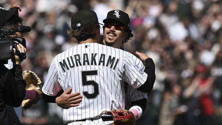 May 10, 2026; Chicago, Illinois, USA; Chicago White Sox first baseman Munetaka Murakami (5) hugs third baseman Miguel Vargas (20) after the game against the Seattle Mariners at Rate Field. Mandatory Credit: Matt Marton-Imagn Images May 10, 2026; Chicago, Illinois, USA; Chicago White Sox first baseman Munetaka Murakami (5) hugs third baseman Miguel Vargas (20) after the game against the Seattle Mariners at Rate Field. Mandatory Credit: Matt Marton-Imagn Images