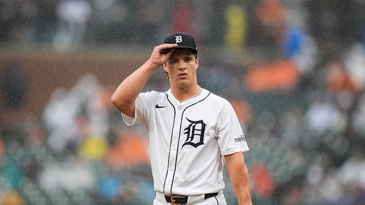 Detroit Tigers pitcher Jackson Jobe (21) throws against Chicago White Sox during the second inning at Comerica Park in Detroit on Saturday, Sept. 28, 2024.