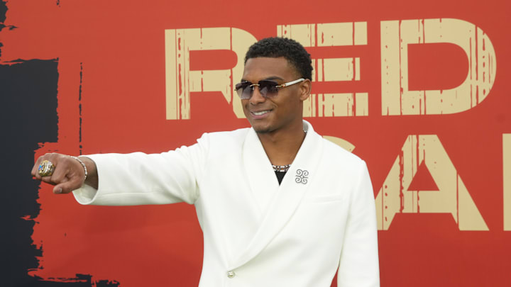 Apr 24, 2025; Green Bay, WI, USA; Michigan Wolverines cornerback Will Johnson on the red carpet before the 2025 NFL Draft at Lambeau Field. Apr 24, 2025; Green Bay, WI, USA; Michigan Wolverines cornerback Will Johnson on the red carpet before the 2025 NFL Draft at Lambeau Field.