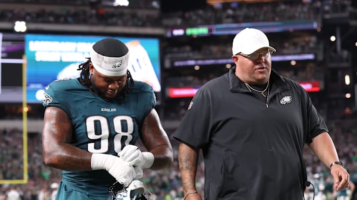Eagles defensive tackle Jalen Carter already has two fines on the season. Eagles defensive tackle Jalen Carter already has two fines on the season.