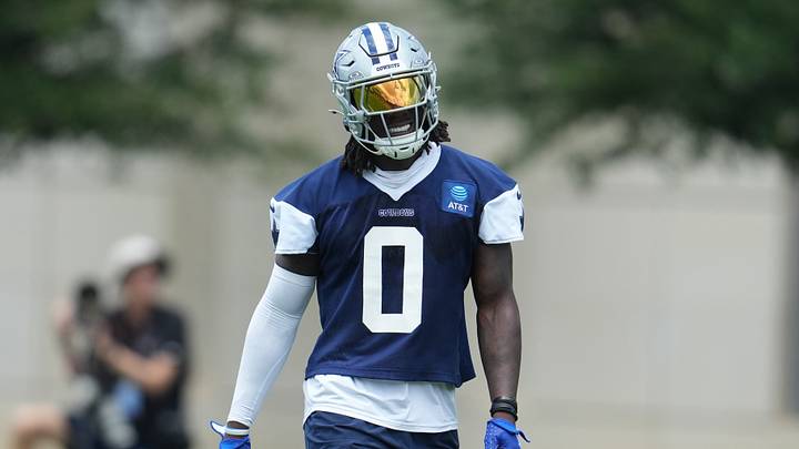 Dallas Cowboys linebacker DeMarvion Overshown goes through a drill during practice at the Ford Center at the Star Training Facility Dallas Cowboys linebacker DeMarvion Overshown goes through a drill during practice at the Ford Center at the Star Training Facility