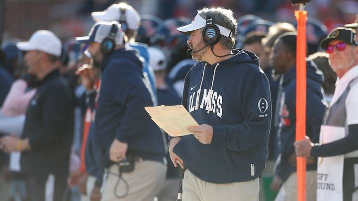 Mississippi Rebels head coach Pete Golding looks on during the first quarter against the Tulane Green Wave at Vaught-Hemingway Stadium. 