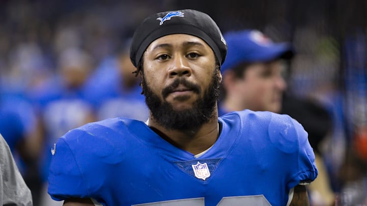 Detroit Lions linebacker Tavante Beckett walks off the field just after the second quarter. Mandatory Credit: Raj Mehta-Imagn Images Detroit Lions linebacker Tavante Beckett walks off the field just after the second quarter. Mandatory Credit: Raj Mehta-Imagn Images