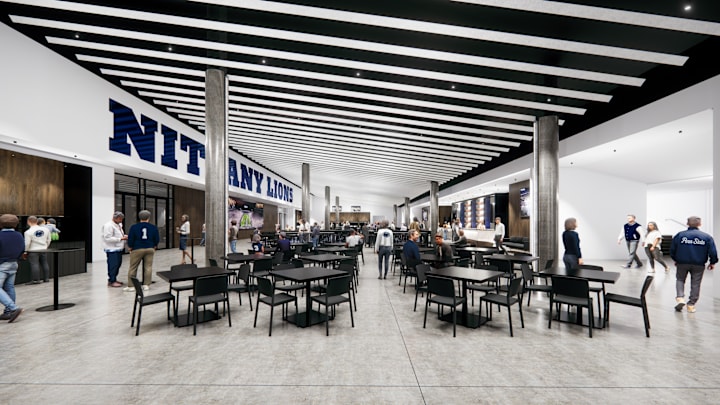A digital rendering of the Schuyler Family Club, one of the new premium options that will be part of Penn State's Beaver Stadium when renovations are complete in 2027.